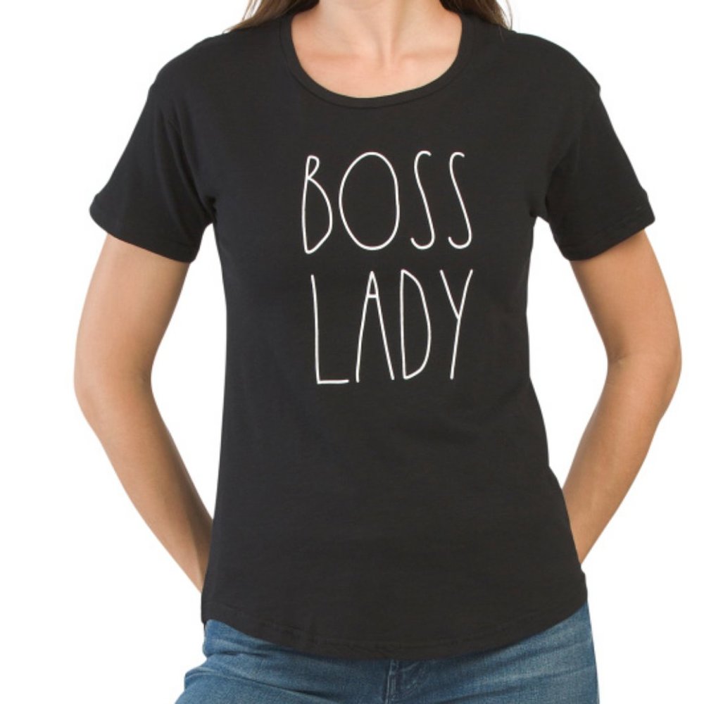 Rae Dunn T-shirt Boss Lady Tee Shirt Short Sleeve T-shirt size S